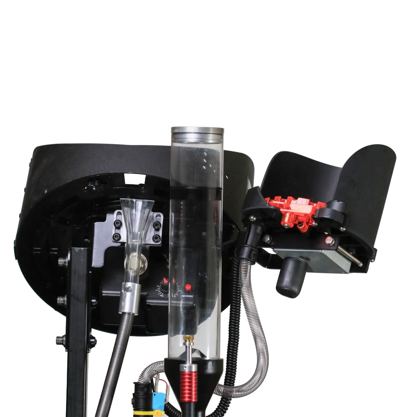 CaseFeeder e BulletFeeder instalados na Prensa Progressiva Automatizada Apex 10 com Case Feeder e Bullet Feeder automáticos com combo Mark 7 