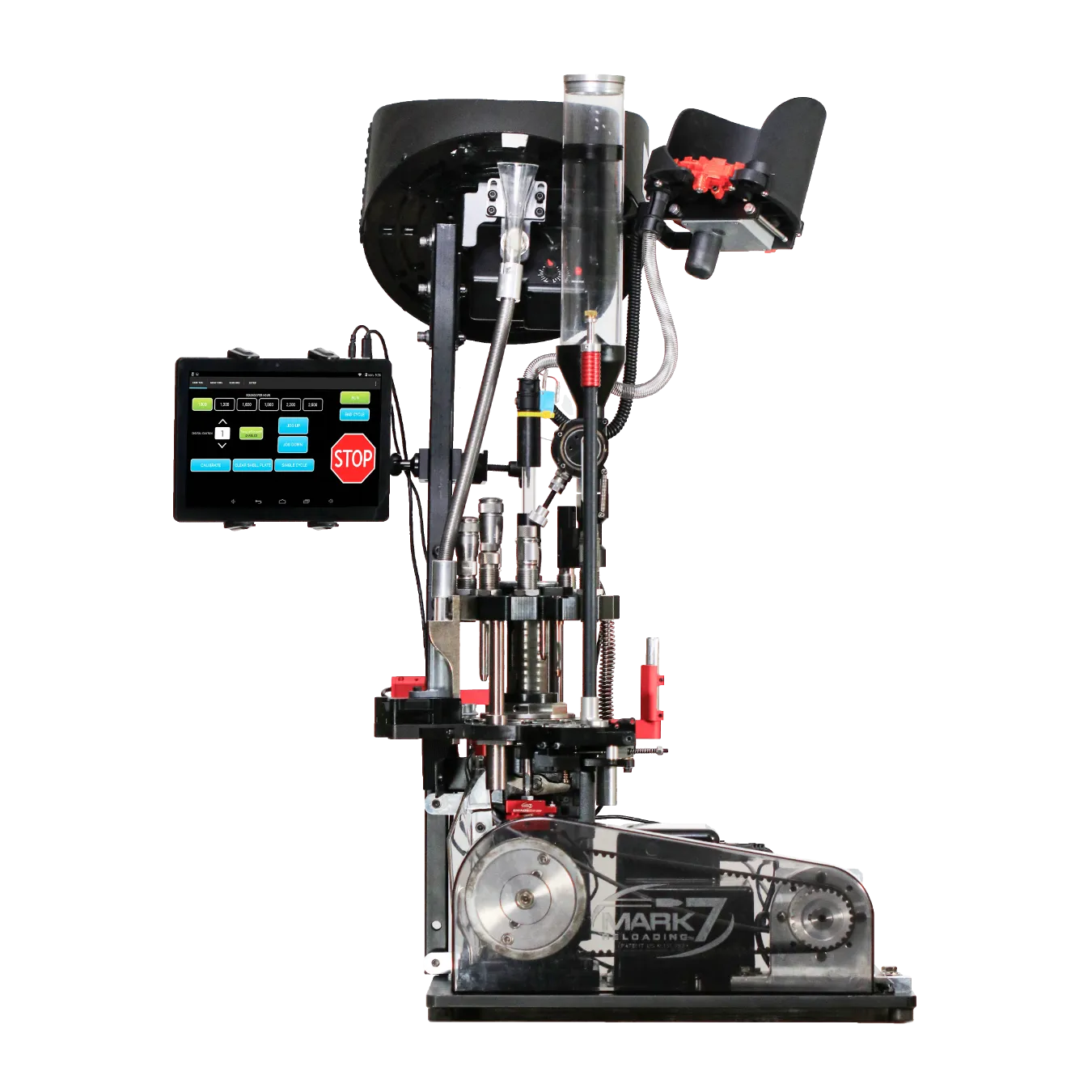 Prensa Progressiva Automatizada Apex 10 com Case Feeder e Bullet Feeder automáticos com combo Mark 7 