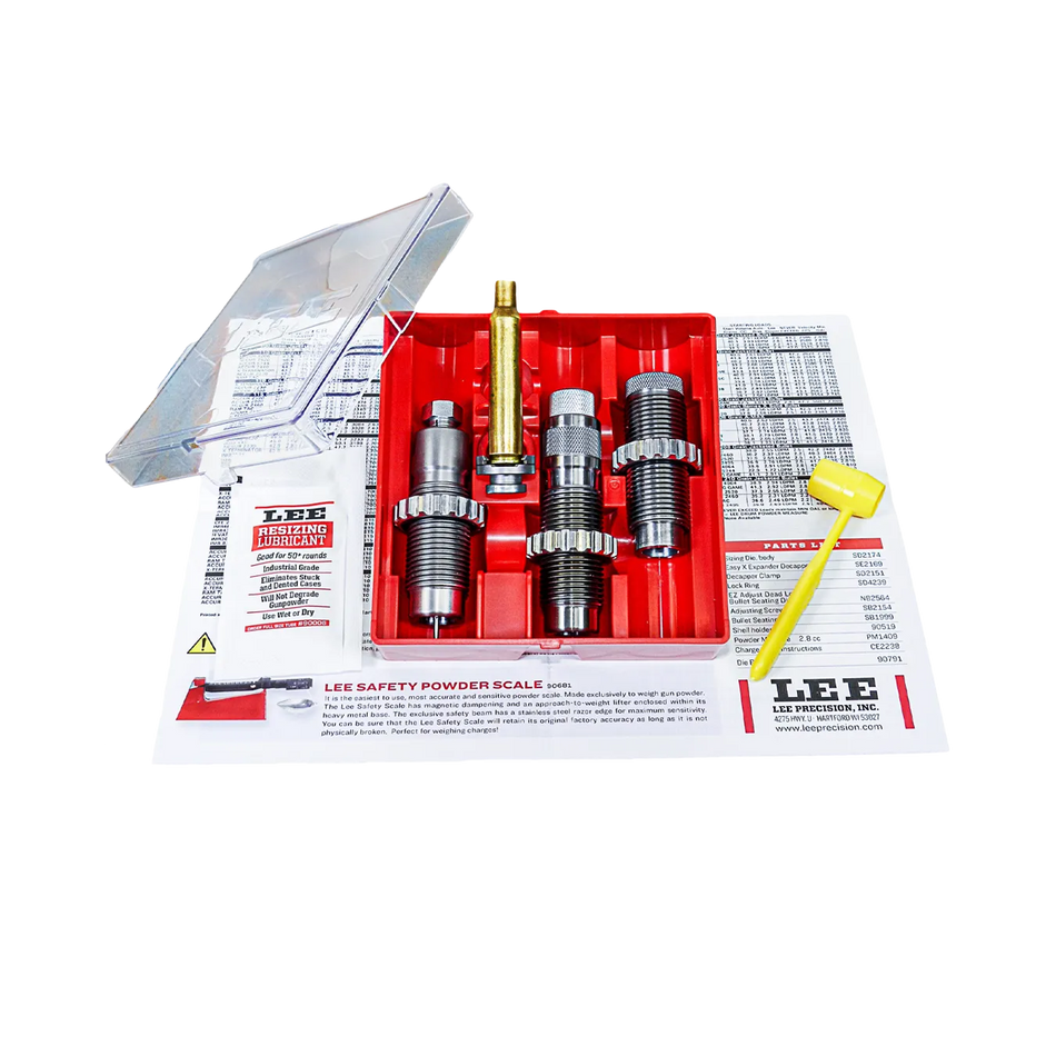 Dies Lee 3 Peças + Shell Holder - Conjunto de Matrizes - Lee Precision - Rifle Dies 3 Set - PCE