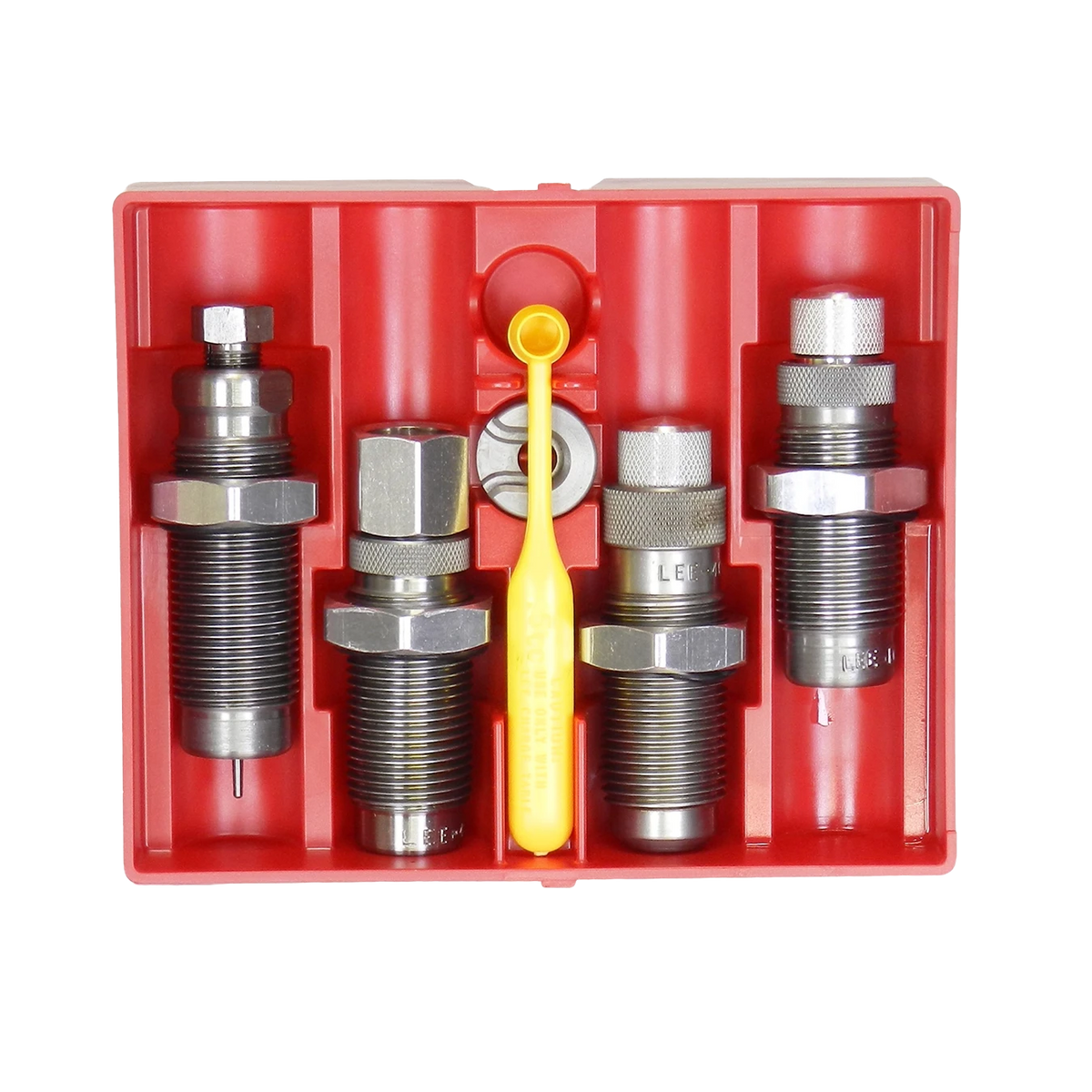 Conjunto de dies Lee 4 peças carbide de tungstênio para pistola com shell holder