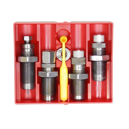 Conjunto de dies Lee 4 peças carbide de tungstênio para pistola com shell holder