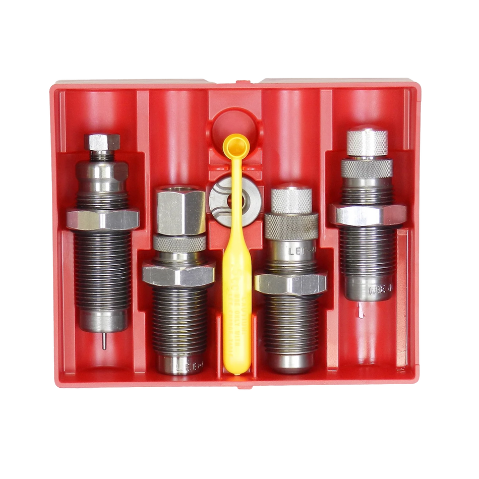 Conjunto de dies Lee 4 peças carbide de tungstênio para pistola com shell holder