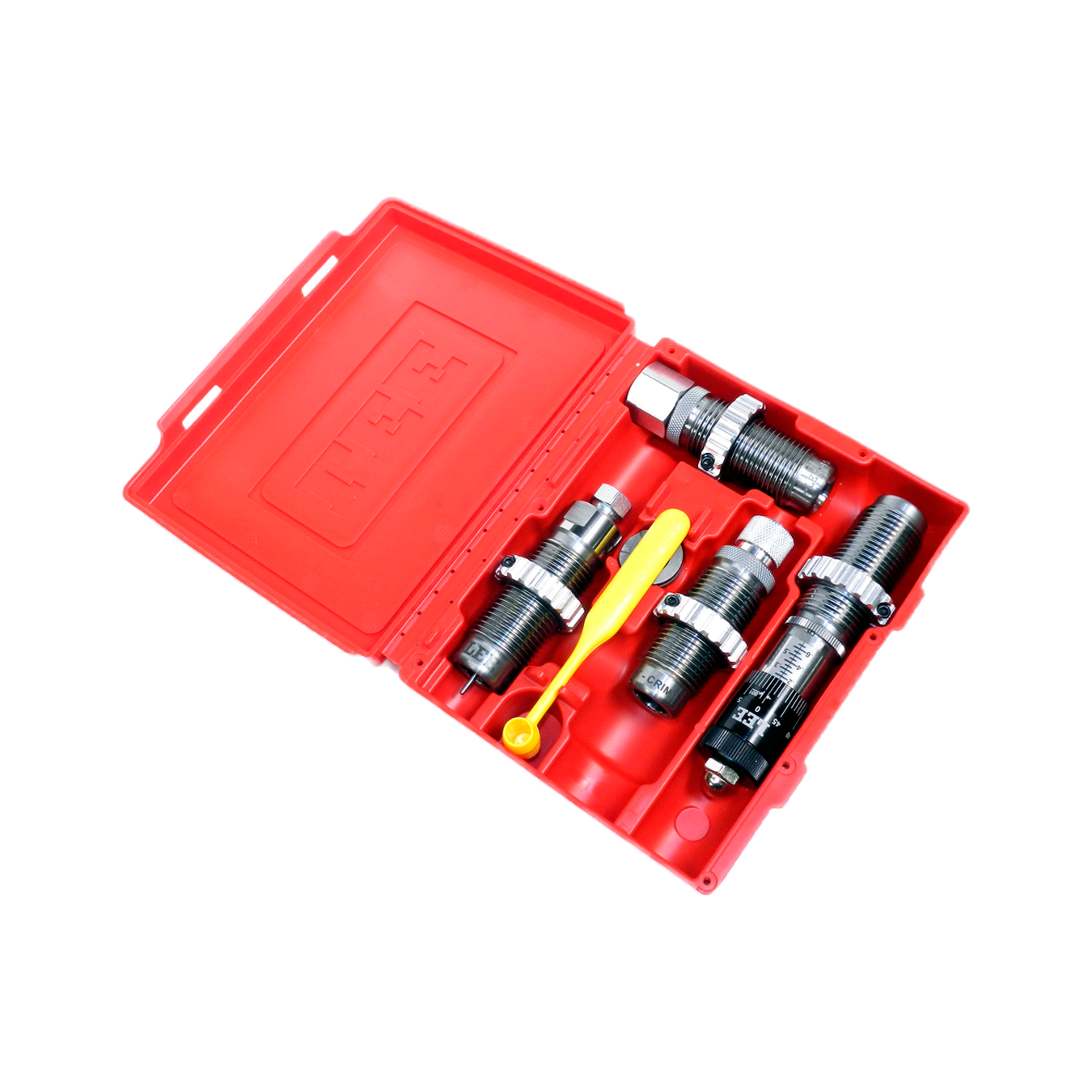 Dies Lee 4 Peças Deluxe Carbide de Tungstênio com Micrômetro + Shell Holder - Conjunto de Matrizes - Lee Precision - 4 Die Set Pistol - PCE