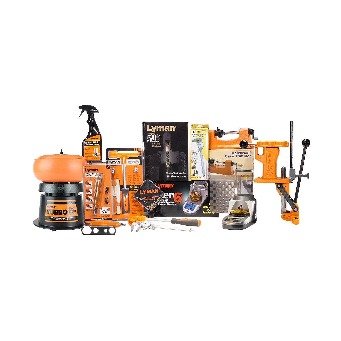Kit Prensa Lyman All American 8 - Prensa de Recarga Tipo Torre Semiprogressiva 8 Estações + Acessórios - Lyman - Ultimate Reloading System Kit - Sem Calibre - PCE