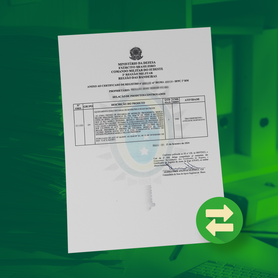 Transferência de Máquina de Recarga de CAC para CAC