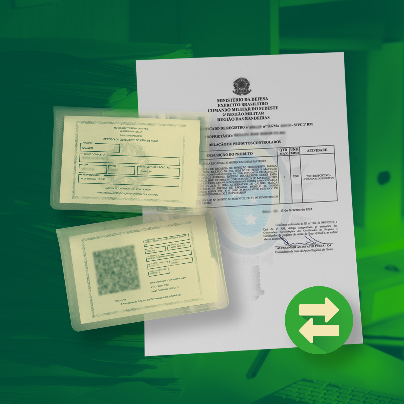 Transferência de Arma de Fogo de CAC para Entidade de Tiro