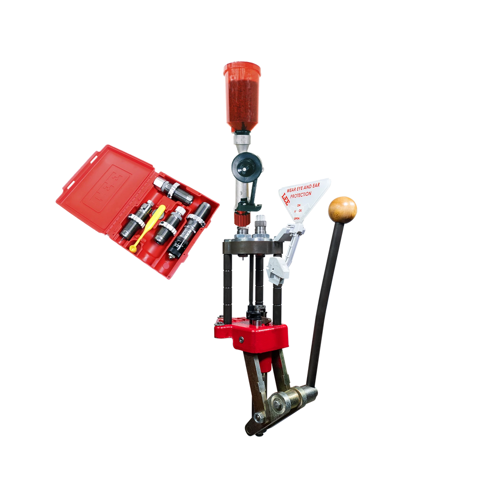 Kit prensa semiprogressiva Lee Classic Turret com dies 4 peças (Edição Evolution)